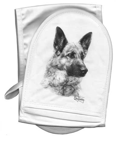 Mike Sibley oven mitts - German Shepherd Dog design
